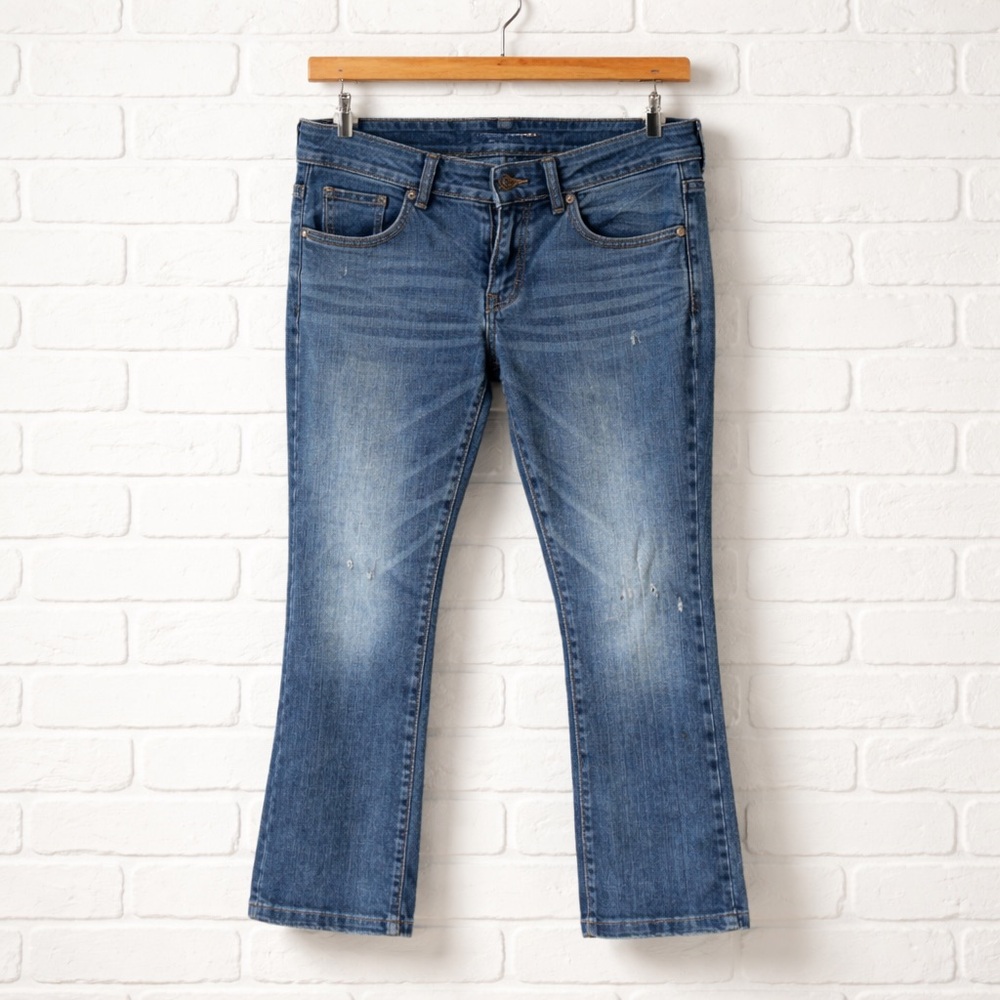 American Eagle Outfitters Women's Cropped Ankle Jeans - Medium Wash Blue